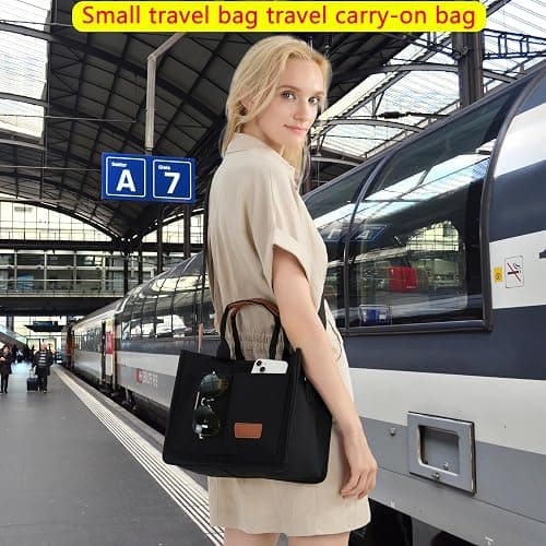 ZHMO Canvas Tote Bag for Women,Women's Bags Crossbody Bags Work Laptop Tote Bag Large Handbags Purse for Travel Nurse Teacher thumbnail 8