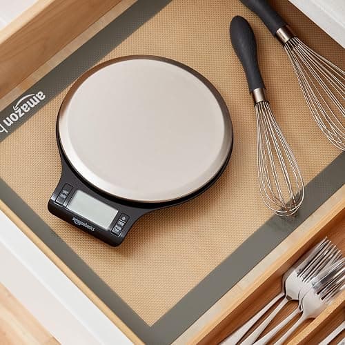 Amazon Basics Digital Kitchen Scale with LCD Display, Batteries Included, Weighs up to 11 pounds, Black and Stainless Steel thumbnail 7