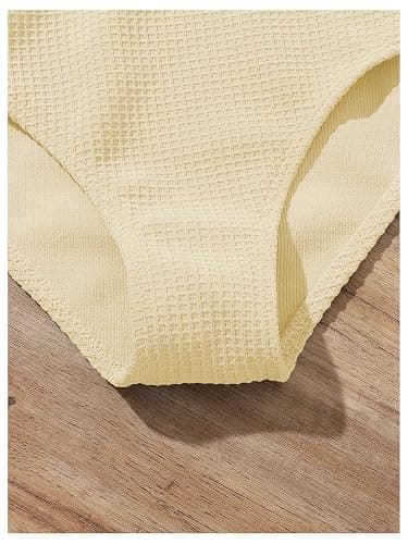 SHENHE Girl's 2 Piece High Waisted Ruffle Waffle Swimsuit Bathing Suit Bikini Sets thumbnail 2