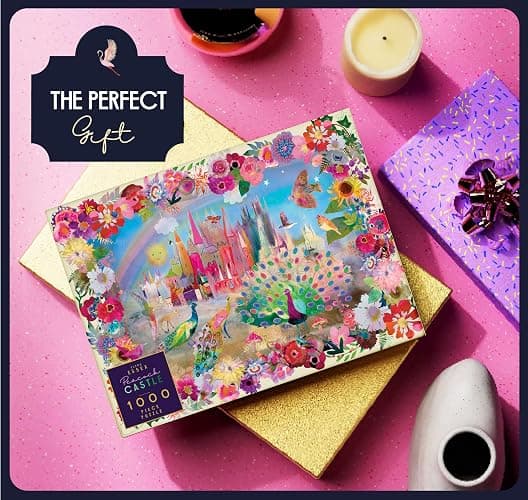Elena Essex Jigsaw Puzzles 1000 Pieces - Peacock Castle, Puzzles for Adults 1000 Pieces, 1000 Piece Puzzle, Colorful Cool Dream Art Magical Puzzle, Size 28x20 inches thumbnail 2
