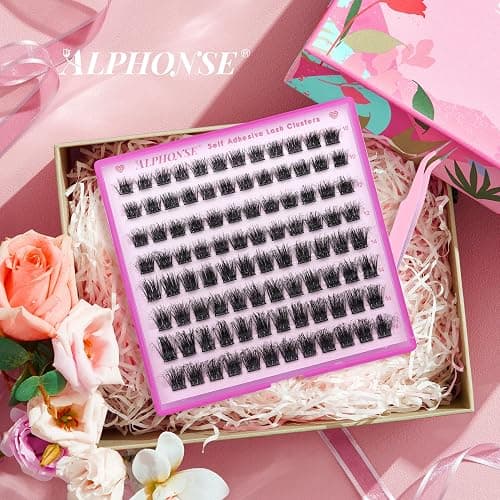 ALPHONSE Self Adhesive Lash Clusters Reusable Self Adhesive Eyelashes Fluffier Press on Lashes Extension No Glue Needed 10-16mm Glueless Lashes Clusters with Tweezers thumbnail 7