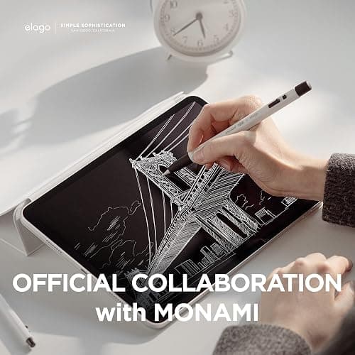 elago x MONAMI Compatible with Apple Pencil Pro Case & Apple Pencil 2nd Generation Case, Compatible with Magnetic Charging, Double Tap, Squeeze (Must Read Installation Instructions) [Black White] thumbnail 5