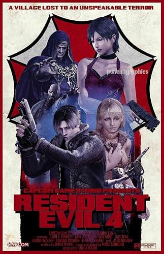 punchitgraphics Resident Evil 4 RE4 (White Background) Movie Style Artwork Original Art Print 11x17 thumbnail 5
