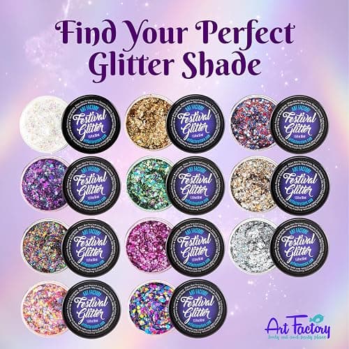 Art Factory Rave UV Reactive Body Glitter Gel – Pearl Pastel Cosmetic Glitter for Face, Hair & Body – Blacklight Glow Festival Rave Makeup, Long Wear Hair Glitter Paint, Party Accessories for Women thumbnail 7