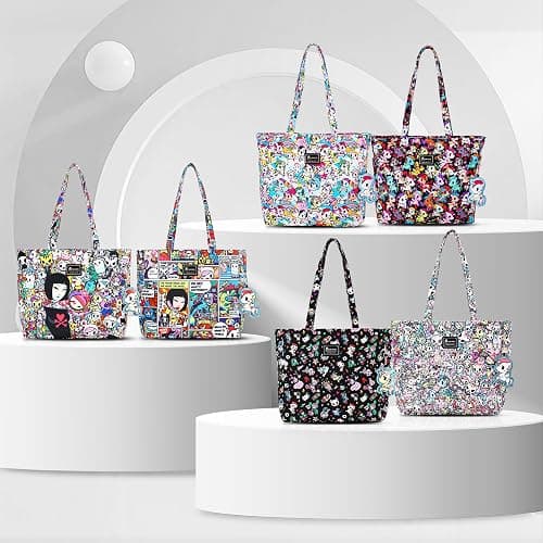 Tokidoki Unicorno Tote Bag Shoulder Bag Canvas Purses for Women Cute Shopper Bag Handbag Travel Purse Charm thumbnail 8