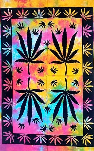 ICC Weed Tapestry Marijuana Wall Hanging leaf Poster Cannabis Hippie Decor Pot Flag Collage Dorm Trippy Bohemian Art psychedelic Small Hippie Rasta Ganja Cheap Tapestries thumbnail 7