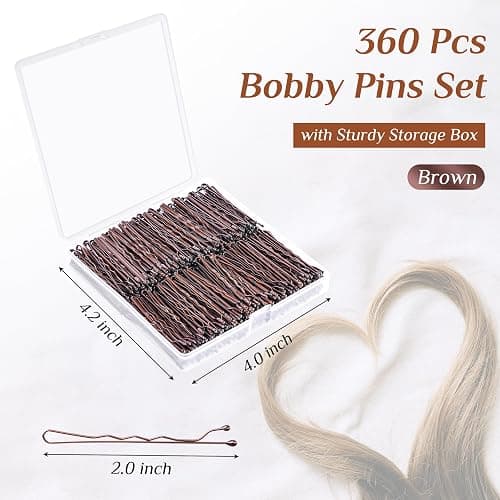 Bobby Pins Brown, 360 Pcs Brown Bobby Pins, 2 Inch Premium Bobby Pin, Secure Hold Bobby Pins with store box, Hair Pins for Kids, Girls and Women thumbnail 2