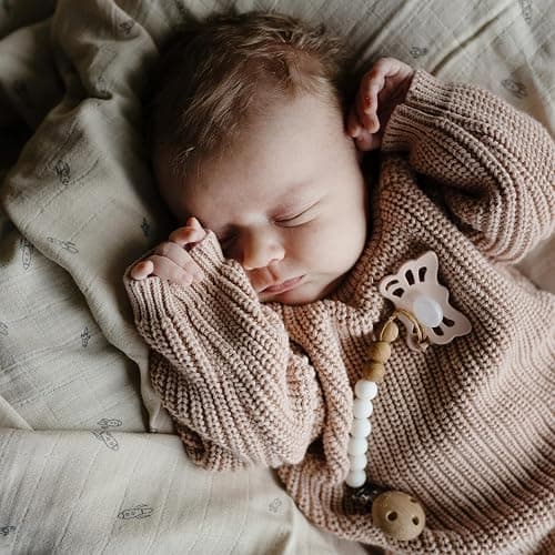 FRIGG Butterfly Anatomical SilkySoft Silicone Baby Pacifier | Made in Denmark | BPA-Free (Cedar/Baby Pink, 0-6 Months) thumbnail 7