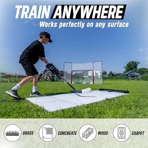 Better Hockey Extreme Dryland Flooring Tiles - Synthetic Ice Panels for Hockey, Professional Quality Training Aid for Shooting, Passing and Stickhandling - Total Size 22.5 Square Feet, 10-Tile Pack thumbnail 4