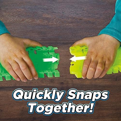 Ontel Magic Tracks 10 Foot Glow In The Dark Bendable Flexible Racetrack with LED Light-Up Race Car, Educational Playset Birthday Gift for Ages 3+ thumbnail 3