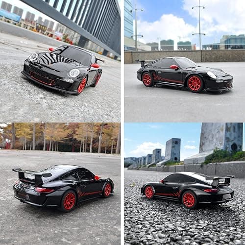 BEZGAR Porsche Remote Control Car - Officially Licensed Porsche 911 GT3 RS Toy Car 1:24 Porsche RC Car Model Vehicle Gift for Boys,Girls,Teens and Adults (39900 Black) thumbnail 6