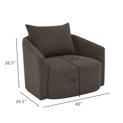 CONG HOME Oversized Boucle Swivel Accent Chair, 40" Wide Upholstered Armchair,5Colors (2, Tan) thumbnail 2