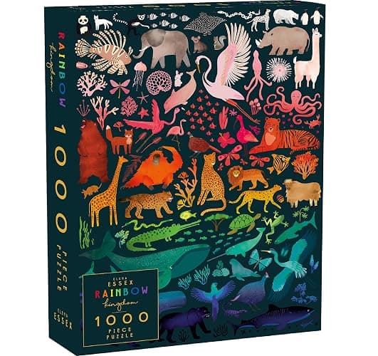 Elena Essex Puzzles for Adults - Rainbow Kingdom | 1000 Piece Puzzle | Jigsaw Puzzles 1000 Pieces | Pride Rainbow Animal Gradient Puzzle | Adult Puzzles Size 20 x 28 inches - Image 1