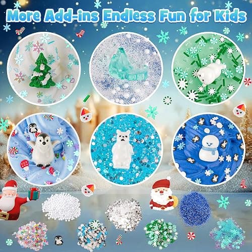 6 Packs Snow Slime Kit - Cloud, Butter, Clear, Water & Crunchy Varieties With Add-ins - Fluffy Making Set for Girls & Boys Party Bag Fillers, 360ml thumbnail 3