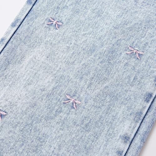 Baggy Jeans for Girls Cute Bow Jeans Y2K Wide Leg Elastic Waist Ripped Denim Pants Teens Back to School Trousers thumbnail 2
