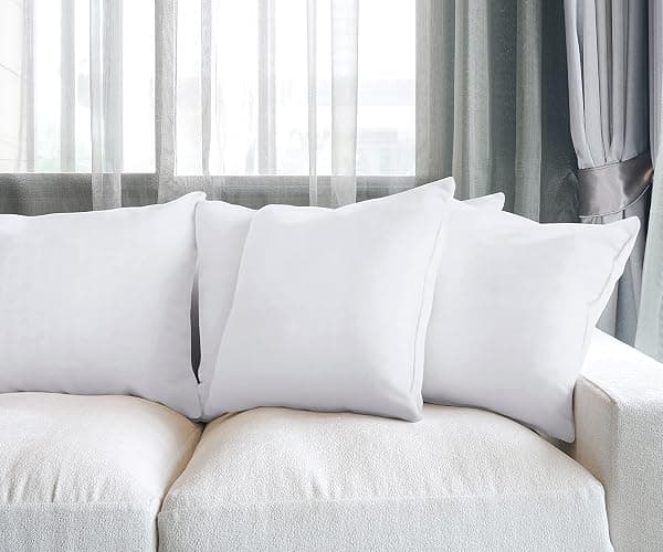 Utopia Bedding Throw Pillows (Set of 4, White) – 20 x 20 Inches Down Alternative Pillows for Bed, Sofa, and Couch - Fluffy Decorative Stuffer Pillow for Indoors & Outdoors thumbnail 4