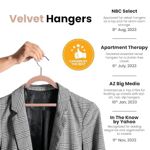 Utopia Home Velvet Hangers 20 Pack - Non-Slip Clothes Hanger Pink with 360 Degree Rotatable Hook - Heavy Duty Coat Hanger - Pants Hangers - 20 - Pink thumbnail 6