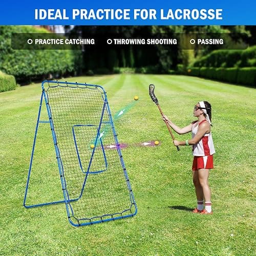 Volleyball Baseball Rebounder Net, Softball Rebounder Pitchback Net Quick Adjustments, Quick Adjustments Lacrosse Bounce Back Practice Equipment, Ideal for Outdoor Indoor and Backyard Training thumbnail 6