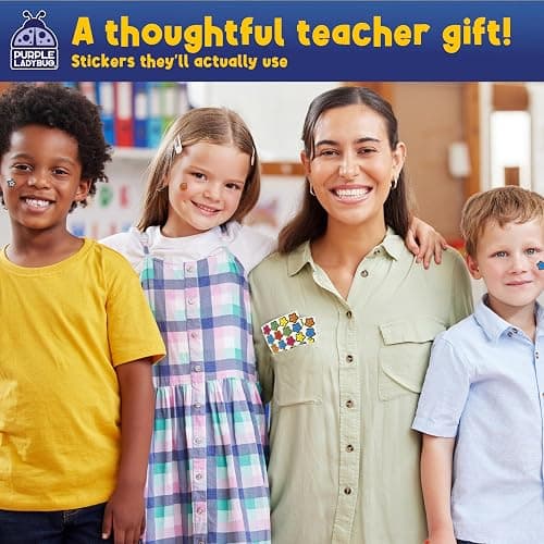 PURPLE LADYBUG Teacher Stickers for Students - 4960 Reward Stickers for Kids Classroom Supplies, Teacher Must-Haves for Classroom Reward Charts, Star, Back to School Gift thumbnail 2