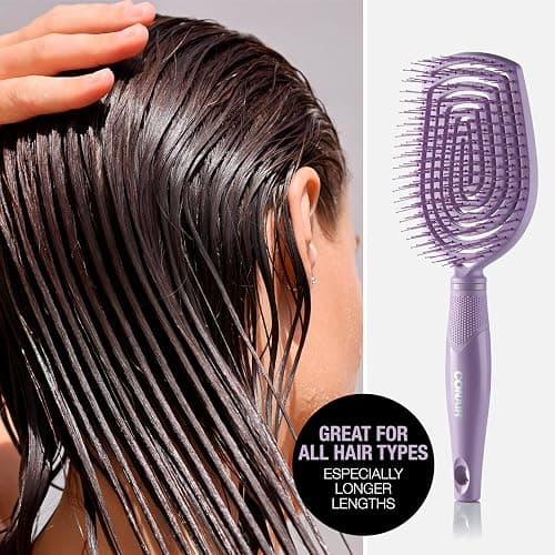 Conair Scalp Care Detangling hairbrush - Curly Hair Brush - Scalp Massager - hairbrushes for women & men - detangler for all lengths - can use wet or dry - Paddle thumbnail 4