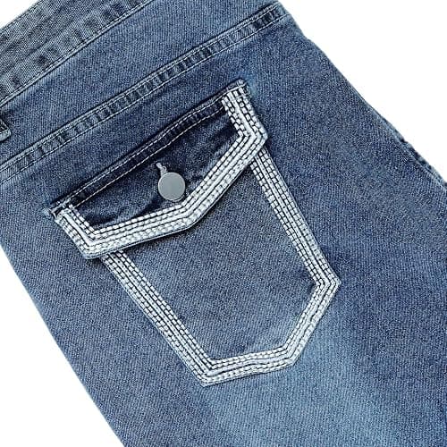Cuyulitcik Flare Jeans for Women Plus Size Bootcut Jeans for Women Embroidered Jean for Womens High Waisted Bell Bottom Pants thumbnail 5