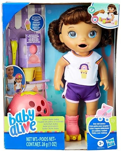 Baby Alive: Roller Skate Baby 14-Inch Doll Brown Hair, Blue Eyes Kids Toy for Boys and Girls thumbnail 4