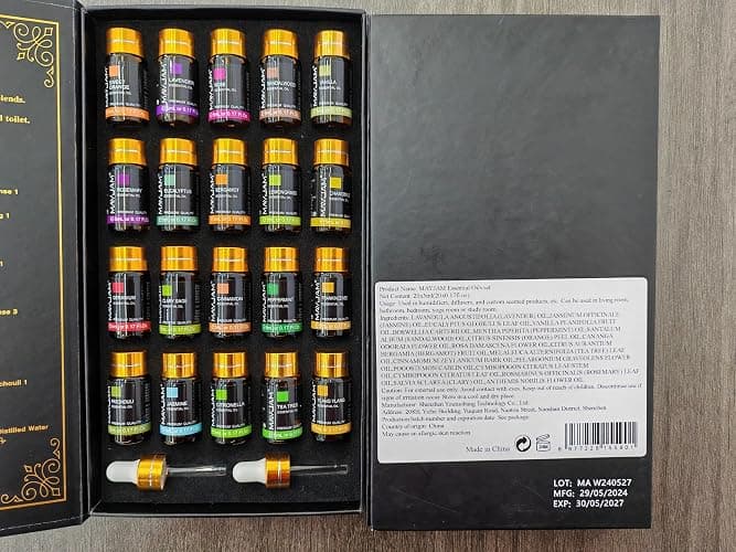 MAYJAM Tea Tree 20 Pcs Pure Essential Oil Gift Set, for Diffuser, Humidifiers, Skin Care, Massage, Fragrance Oil Scent for DIY Candle and Soap Making, Gift for Friend (5ML) thumbnail 8