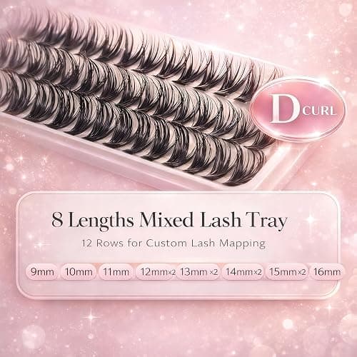 Lash Clusters Kit, Eyelash Clusters Individual Lash Extension Kit Pcs D Curl Fluffy Wispy False Eyelashes Extensions Thin Band with Bond Seal Tweezers Brush Removers (30D+40D KIT 9-16mm) thumbnail 4