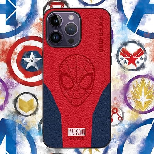 IRON SPIDER Case for iPhone 15 with Superhero Character Compatible iPhone 15 Leather Case RED+Blue (Spider) thumbnail 9