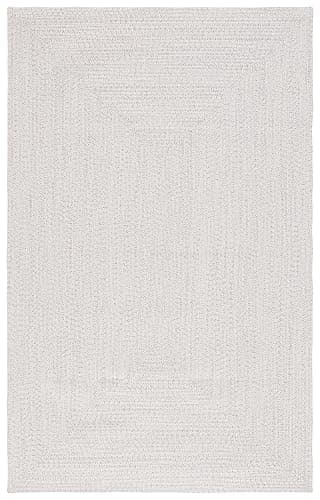 SAFAVIEH Washable Rug Outdoor Braided Collection - 5' x 8', Ivory & Light Grey, Handmade & Reversible, Non-Shedding & Easy to Clean, Ideal for Patio, Backyard, Mudroom (BRA201A) thumbnail 3
