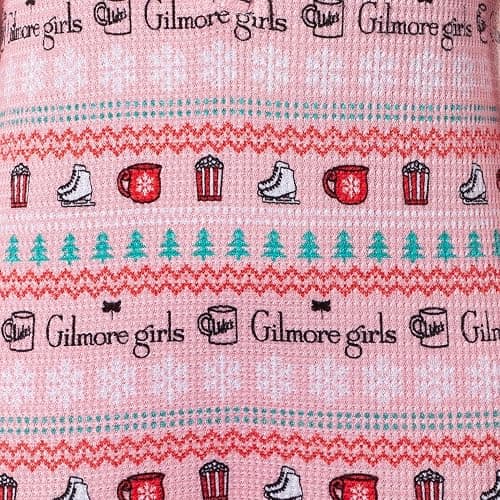 INTIMO Gilmore Girls Holiday Women's Christmas Ugly Sweater Waffle Union Suit One Piece Long Sleeve Footless Sleep Pajamas thumbnail 4