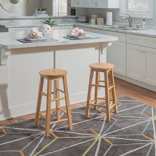 Linon Natural Barstool with Round Seat, 24-Inch thumbnail 7