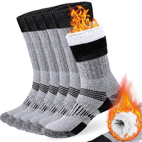 COZIA Merino Wool Socks for Men and Women Warm thermal Boot Hiking Socks 3 Pairs - Image 1