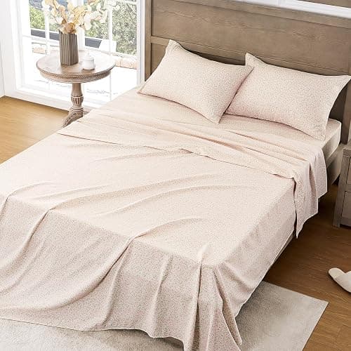 FreshCulture Floral Bed Sheets - Ultra Soft Twin XL Sheets - Brushed Microfiber Pink Floral Sheets - Deep Pockets up to 16" - Easy Care - Hotel Luxury 3 Piece Flower Printed Sheet Twin XL, Calico thumbnail 2