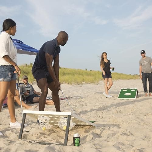 Chippo Golf Game & Cornhole Set Combo - Complete with Chippo Target Boards, Chipping Mats and Practice Golf Balls - 2-in-1 Outdoor Games & Activities for Backyard, Beach or Lawn thumbnail 6