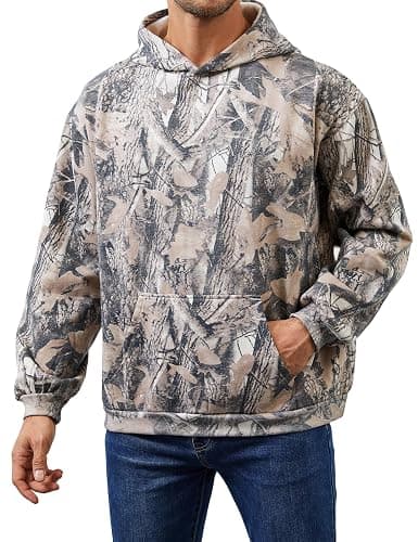 Anoumcy Men's Camo Hoodies Oversized Fleece Pullover Hooded Sweatshirt Vintage Mens Hoodies Pullover Sweatshirts With Pockets thumbnail 2