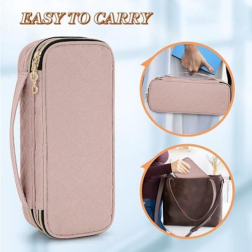 Damero Double Layer Stethoscope Case Compatible with 3M Littmann/ADC/Omron Stethoscope, Stethoscope Carrying Case Travel Bag for Nurse Accessories, Misty Rose - Misty Rose thumbnail 6