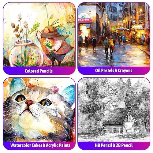 iBayam Gifts for Kids Teens Girls Women, 195-Pack Arts and Crafts Supplies for Adults Kids, Art Kits Paint Set for Acrylic Oil Watercolor Canvas Ceramic Rock Eggs Egg Tempera, Easter Basket Stuffers thumbnail 3