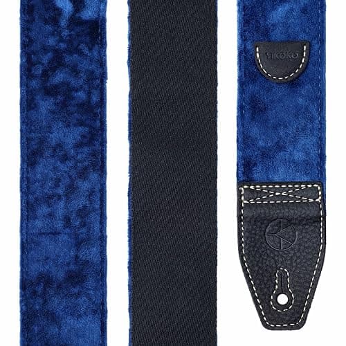 YIKOKO Guitar Strap 2 inch Velvet Guitar Straps with Full Grain Leather End, for Bass Electric and Acoustic Guitars, Free Strap Button, 2 Strap Locks and 4 Guitar Picks thumbnail 5