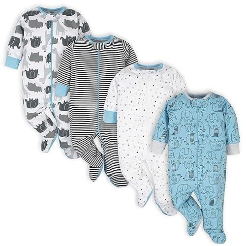 Onesies Brand Baby Boys' 4-Pack Sleep 'N Play Footies - 3-6 Months - Blue Elephant