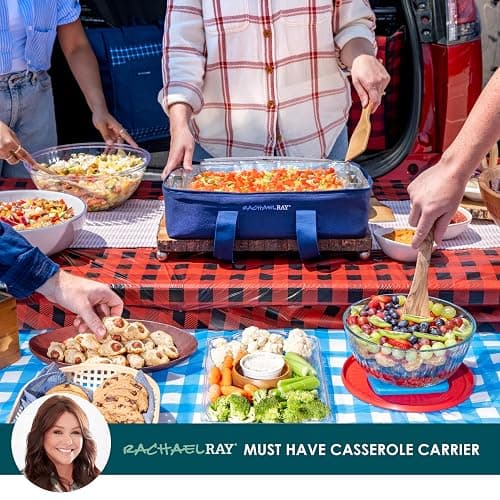 Rachael Ray Lasagna Lugger, Thermal Insulated Casserole Carrier for Hot or Cold Food, Lugger Tote for Potluck, Parties, Picnic, and Cookouts, Fits 9" x 13" Baking Dish thumbnail 7