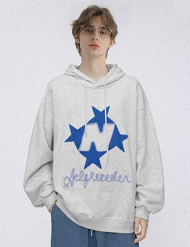 Aelfric Eden Y2k Hoodie Women Graphic Oversized Hoodies Star Embroidered Hoodied Sweatshirt Casual Vintage Pullover MEDIUM thumbnail 2