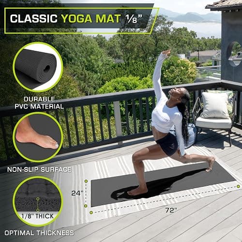 ProsourceFit Classic Yoga Mat 1/8” (3mm) Thick, Extra Long 72-Inch Lightweight Fitness Mat with Non-Slip Grip for Yoga, Pilates, Exercise thumbnail 2