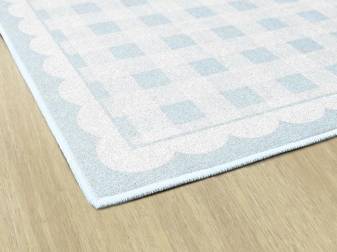 Flagship Carpets Pretty in Pink Light Blue Gingham Educational Area Rug for Kids Room, Children's Classroom Rug for Teaching and Playroom, 5' X 7'6" - Light Blue thumbnail 4