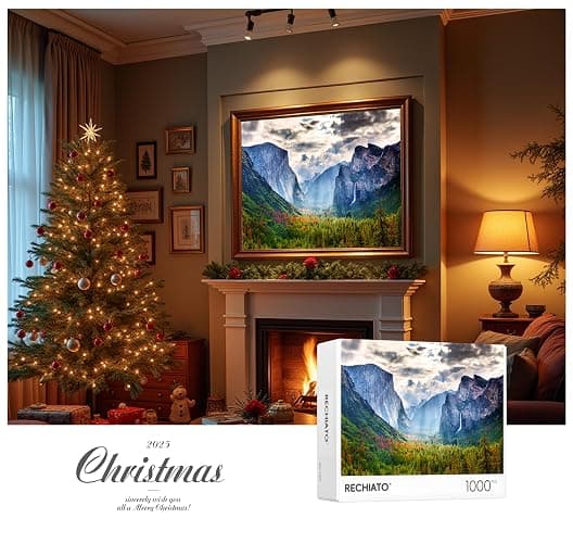 Jigsaw Puzzles for Adults, 2 Pack Puzzles for Adults 1000 Pieces, Yosemite National Park & Wooden Long Bridge in Plitvice National Park, Gifts for Women &Mom thumbnail 3