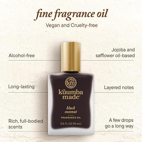 Kuumba Made Black Coconut Fragrance Oil, Long-Lasting Small-Batch Perfume Roller, Vegan, Alcohol-Free, 0.5 Fl Oz Fl Oz thumbnail 4