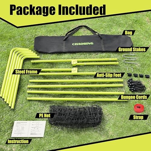 CHAOBING 7x4 FT Volleyball Rebounder Net, 5-Angle Adjustable with Steel Frame & High-Tension PE Netting, Ideal for Lacrosse, Baseball, and Soccer Practice Perfect for Setting, Spiking thumbnail 7