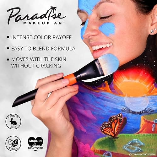 Mehron Makeup Paradise AQ - ISLAND PALETTE, Water-Activated Face Paint | 8 Color Professional Face & Body Paint Makeup for Cosplay, Theater, & Halloween. Vegan, Cruelty-Free, & Made in USA. thumbnail 6
