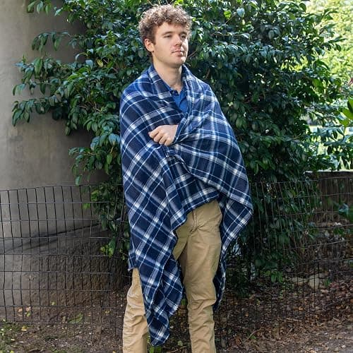 50x60 Throw Blankets, Plaid Fleece Throw Blankets for Bedroom, Couch, Livingroom, Chair, Pets, Outdoors (Blue) thumbnail 8