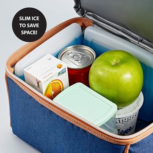 Cool Coolers by Fit & Fresh 4 Pack Slim Ice Packs, Quick Freeze Space Saving Reusable Ice Packs for Lunch Boxes or Coolers, Multi Colored thumbnail 6